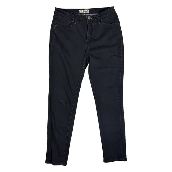 Free People Womens Size 28 High Rise Jeans Straight Leg Ankle Crop Black Denim - Picture 1 of 9
